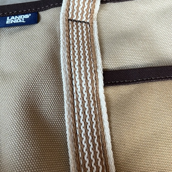 Lands’ End Medium, Zip-Top, Multi-Brown, Canvas Tote Bag - Picture 6 of 6